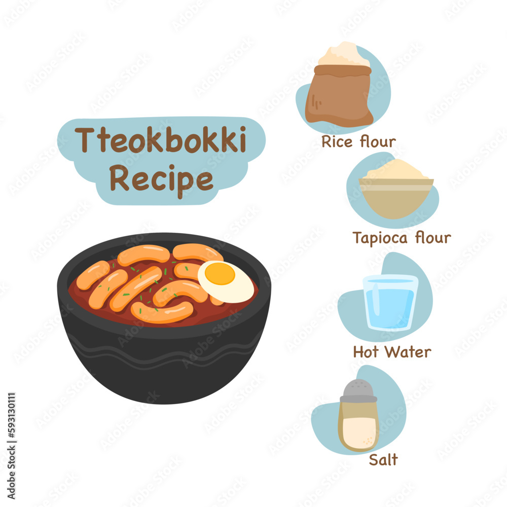 tteokbokii illustration recipe concept tteokbokii illustration recipe concept