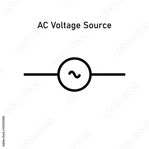 AC voltage source symbol icon vector illustration