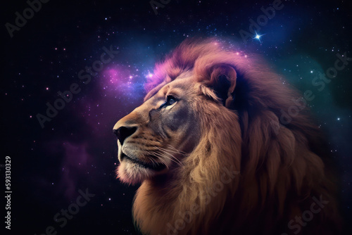 Lion and Nebula Generative AI © Tim