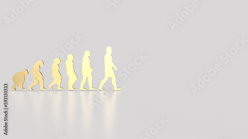 The human evolution image for education or sci concept 3d rendering