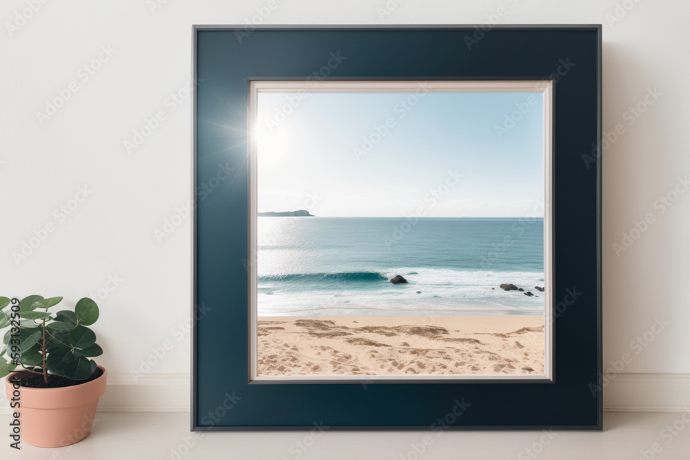 Mockup frame in Coastal interior background Mockup frame in Coastal interior background
