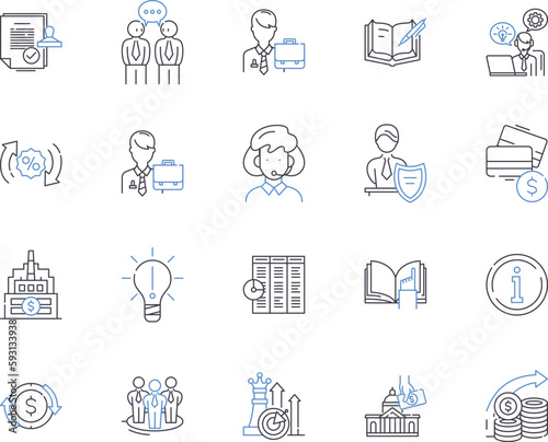 Stock trading outline icons collection. Trading, Stocks, Shares, Brokerage, Day-trading, Bull, Bear vector and illustration concept set. Investing, Speculation, Commodities linear signs