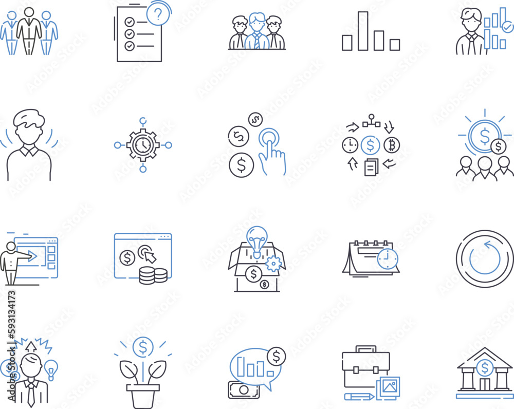 Lean Management outline icons collection. Lean, Management, Efficiency ...