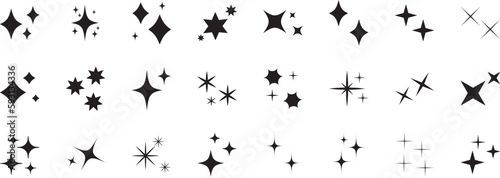 Stars set icons.Shine icons. Christmas vector symbols isolated.Sparkle star icons. 