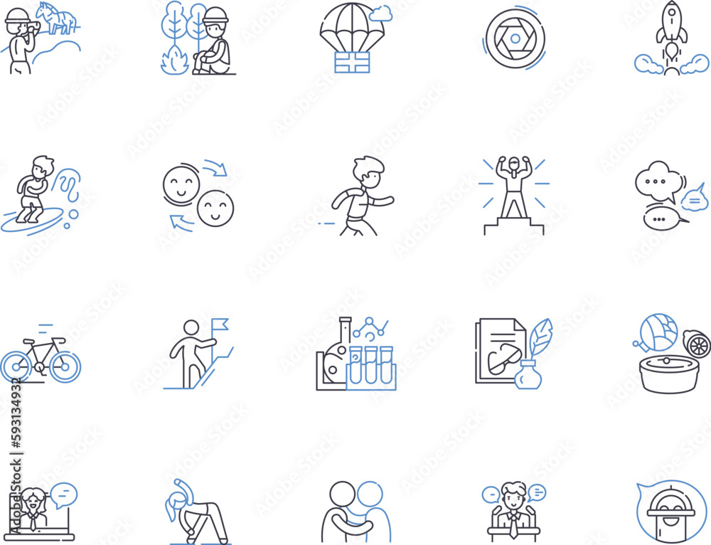 Wellness travel outline icons collection. Wellness, travel, retreat, spa, relaxation, health, yoga vector and illustration concept set. meditation, nature, holiday linear signs