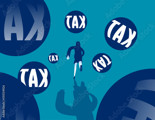 Business person and tax. Business vector illustration concept