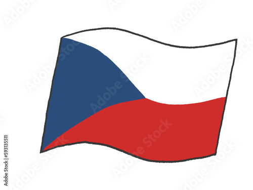 子供が手書きしたようなチェコの国旗のイラスト