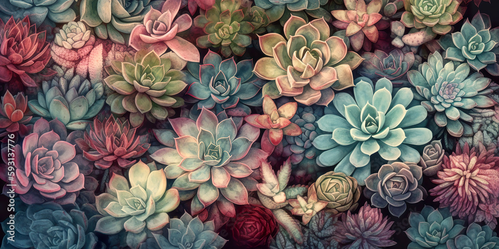 Various succulents background Various succulents background