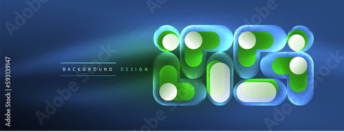 Neon circle abstract background. Template for wallpaper, banner, presentation, background