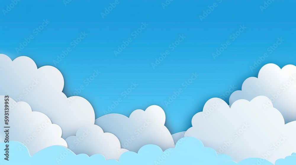 Blue sky with white clouds background. 3d rendering, 3d illustration.Generative Ai Blue sky with white clouds background. 3d rendering, 3d illustration.Generative Ai