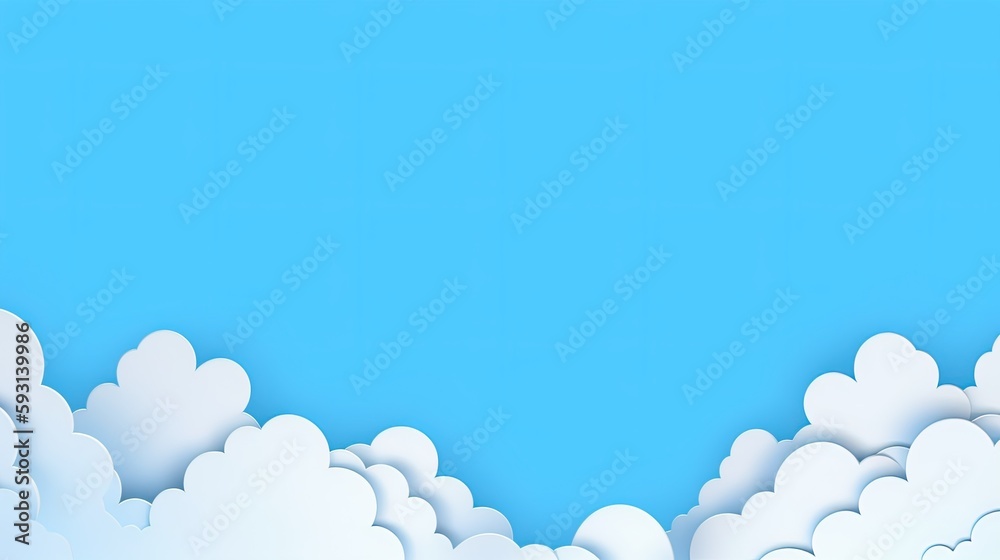 Blue sky with white clouds background. 3d rendering, 3d illustration.Generative Ai Blue sky with white clouds background. 3d rendering, 3d illustration.Generative Ai