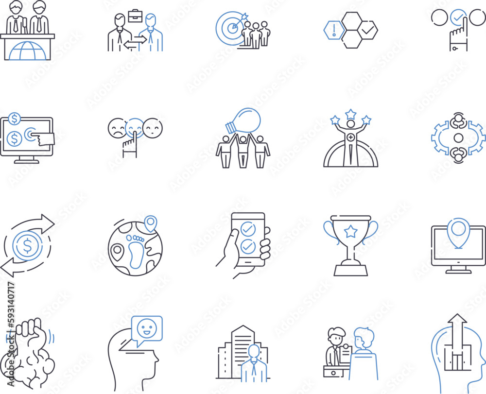 Business metrics outline icons collection. Revenue, Profit, Cost, Efficiency, Demand, Quality, Pricing vector and illustration concept set. Production, Performance, Volume linear signs Business metrics outline icons collection. Revenue, Profit, Cost, Efficiency, Demand, Quality, Pricing vector and illustration concept set. Production, Performance, Volume linear signs