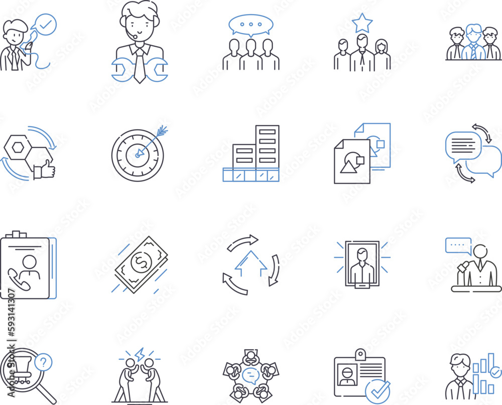 Lean startup outline icons collection. lean, startup, agile, methodology, business, iterative, product vector and illustration concept set. development, holistic, customer linear signs
