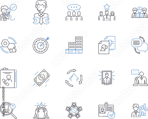 Lean startup outline icons collection. lean, startup, agile, methodology, business, iterative, product vector and illustration concept set. development, holistic, customer linear signs