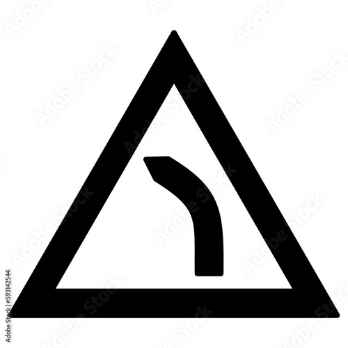 bend to left. traffic sign

