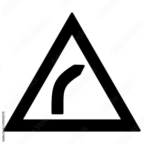 bend to right traffic sign