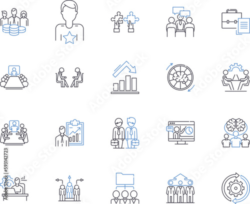 Supply chain team outline icons collection. Supply, chain, team, procurement, logistics, inventory, operations vector and illustration concept set. management, planning, distribution linear signs