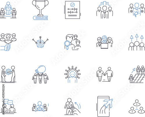 Recognition and rewards outline icons collection. Recognition, Rewards, Appreciation, Acknowledgement, Gratitude, Validation, Breakthroughs vector and illustration concept set. Celebration, Awards
