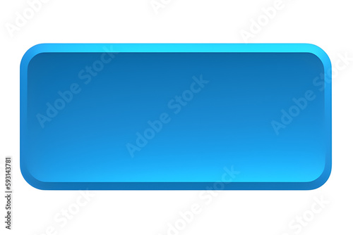 Empty Blue Button Isolated On White Background