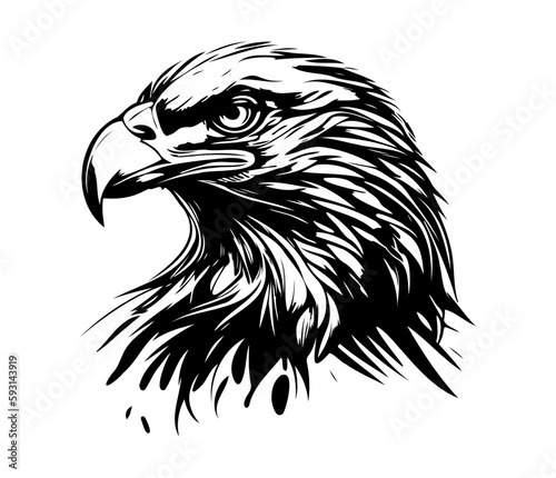  Eagle Face, Silhouettes Eagle Face SVG, black and white Eagle vector