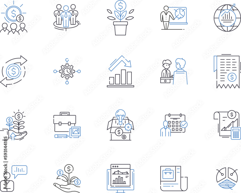 Accounting and finance outline icons collection. Accounting, Finance, Bookkeeping, Auditing, Taxation, Budgeting, CPA vector and illustration concept set. GAAP, Assets, Liabilities linear signs Accounting and finance outline icons collection. Accounting, Finance, Bookkeeping, Auditing, Taxation, Budgeting, CPA vector and illustration concept set. GAAP, Assets, Liabilities linear signs