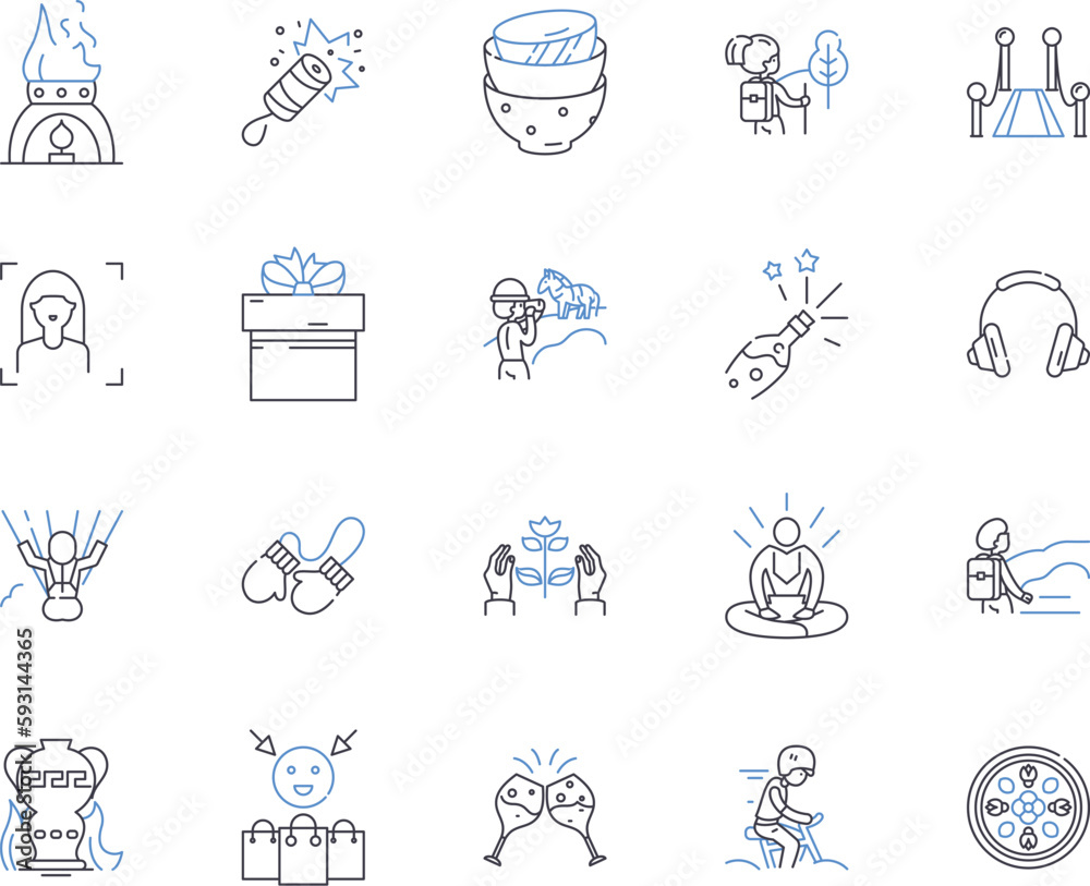 Handcraft outline icons collection. handcraft, artisan, craft, creativity, skill, talent, design vector and illustration concept set. technique, tool, material linear signs