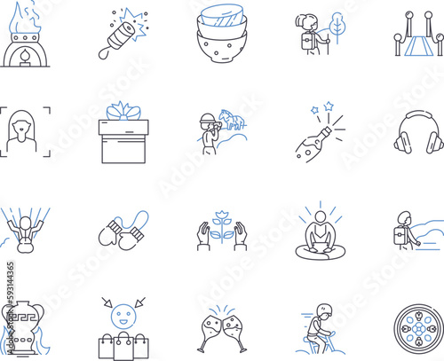 Handcraft outline icons collection. handcraft, artisan, craft, creativity, skill, talent, design vector and illustration concept set. technique, tool, material linear signs