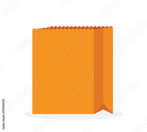 food paper bag isolated vector illustration	
