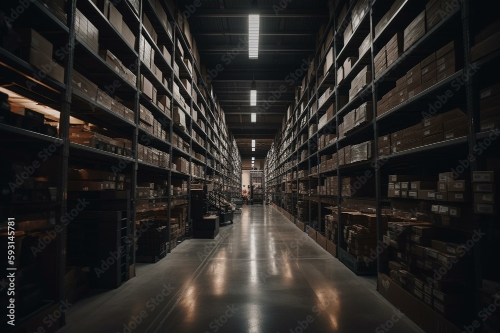 Modern storehouse. Generative AI Modern storehouse. Generative AI