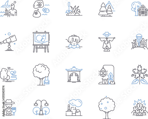 Smart garden outline icons collection. Smart, Garden, Automated, Intelligent, Connected, Planting, Watering vector and illustration concept set. Monitoring, Soil, Growing linear signs