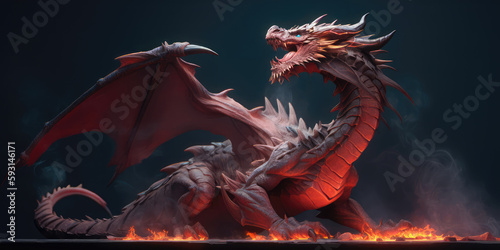 Fantasy art, dragons, digital illustration, games, AI generated