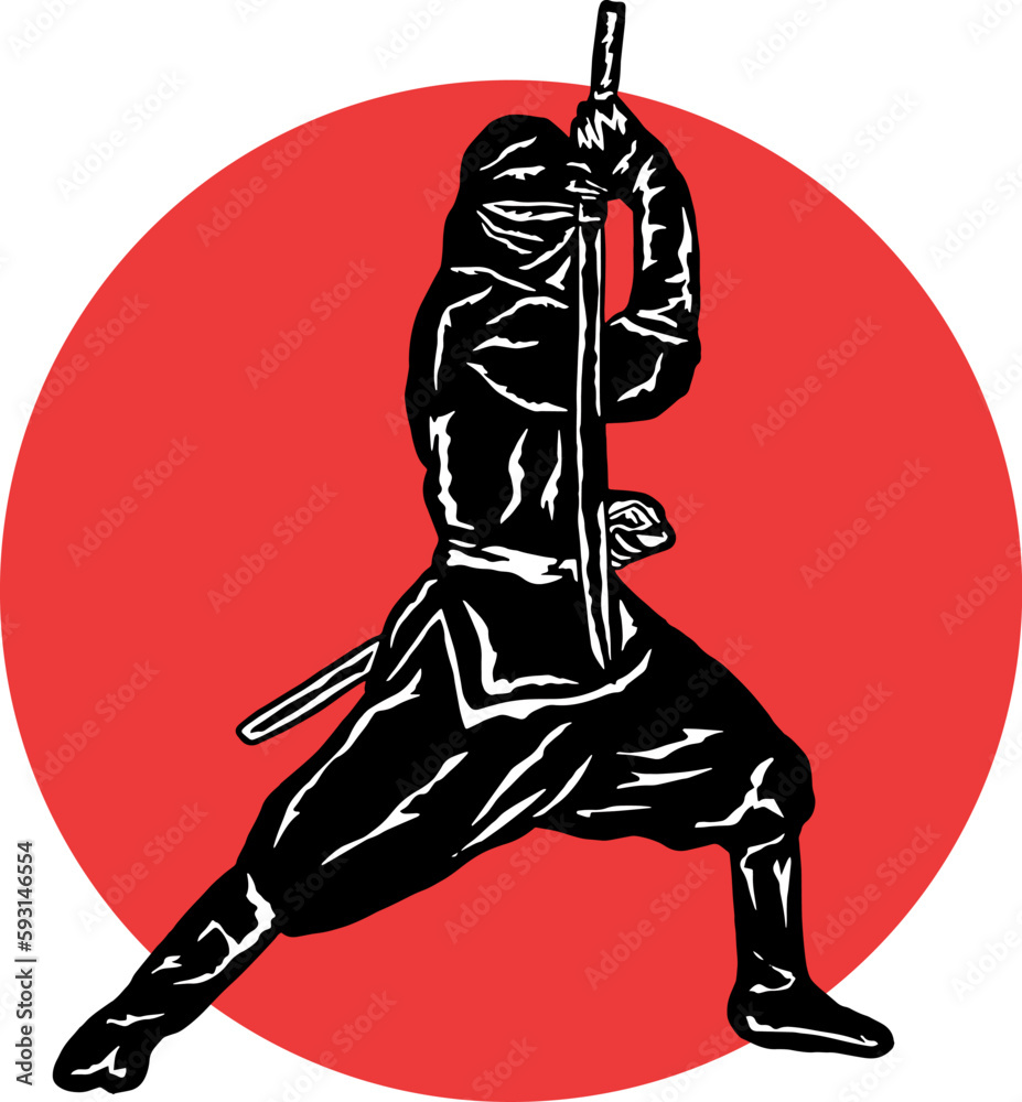 ninja illustration logo vector icon