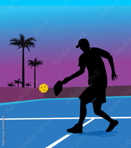 Cool editable vector background of pickleball summer  theme great for any graphic design media	