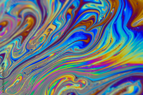 Multi-colored patterns formed by bubbles