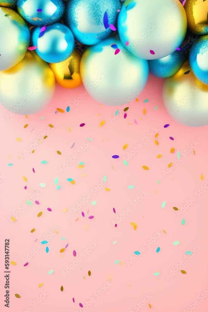 background birthday with ballons generative AI background birthday with ballons generative AI
