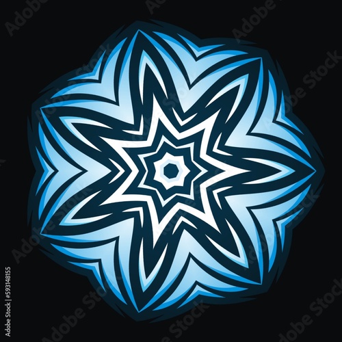 Mandala ornamental decoration for element design in blue color