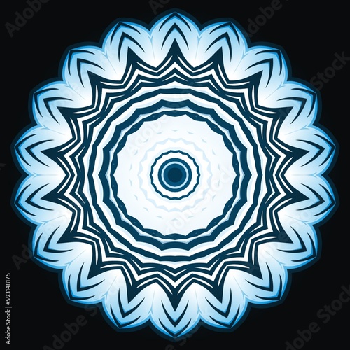 Mandala ornamental decoration for element design in blue color