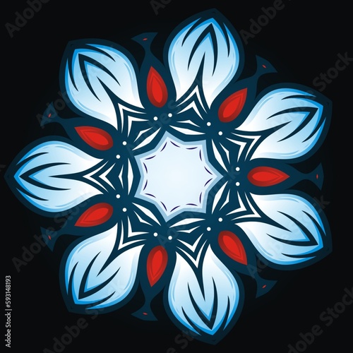 Mandala ornamental decoration for element design in blue color