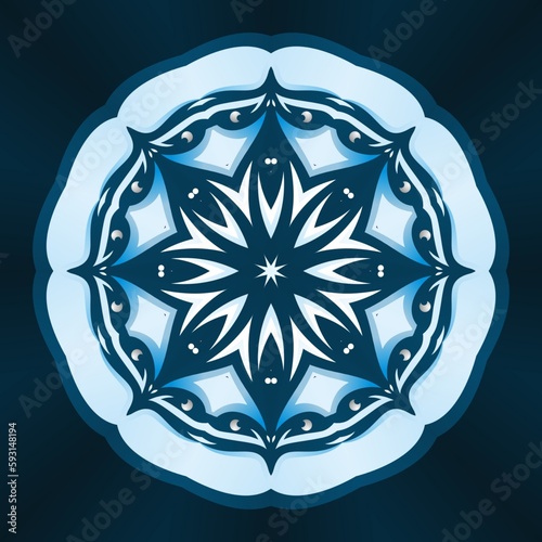 Mandala ornamental decoration for element design in blue color