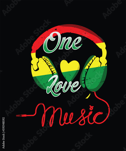One Love T-Shirt And Caribbean T-Shirt Design