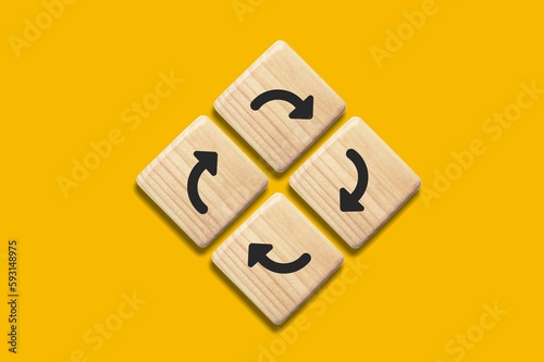 Set of wooden cubes blocks on background