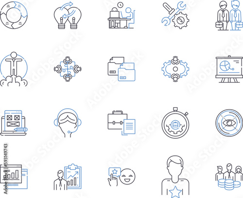 Quality control outline icons collection. quality, control, assurance, standards, compliance, audit, inspection vector and illustration concept set. testing, precision, accuracy linear signs