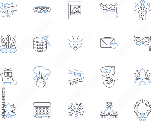 Creative leisure outline icons collection. Crafting, Painting, Reading, Sewing, Singing, Collecting, Writing vector and illustration concept set. Drawing, Knitting, Baking linear signs