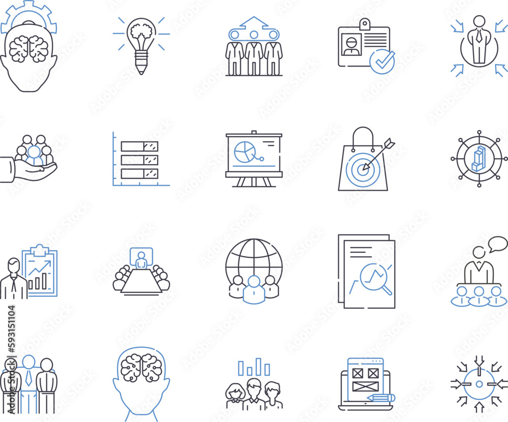 Board of Directors outline icons collection. Board, Directors, Trustees