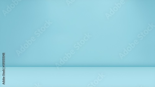 light blue studio room with light and shadow abstract background. stock photo, blue grainy gradient background.