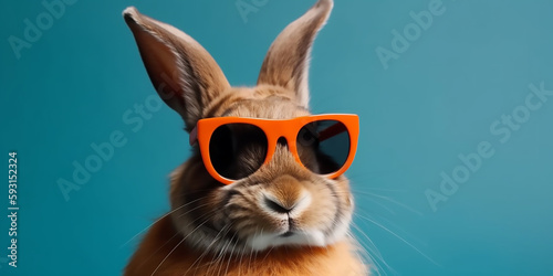 Brighten Up Your Day with a Cool Bunny in Shades and Bold Colors - Generative Ai © Studiorlando