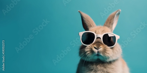 Celebrate Spring with a Cool Bunny and a Bright, Bold Backdrop - Generative Ai