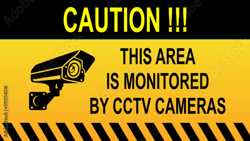 illustration of video surveillance 

sign or closed circuit television sign 

isolated