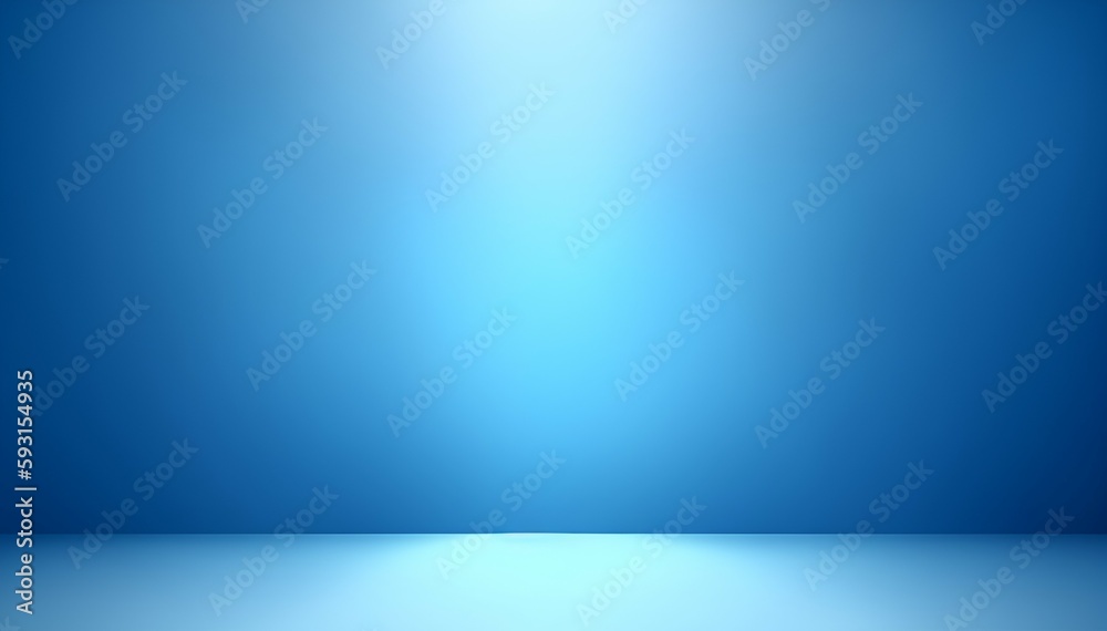 Empty blue with Black vignette Studio well use as background, product background, light and shadow, stock photo.