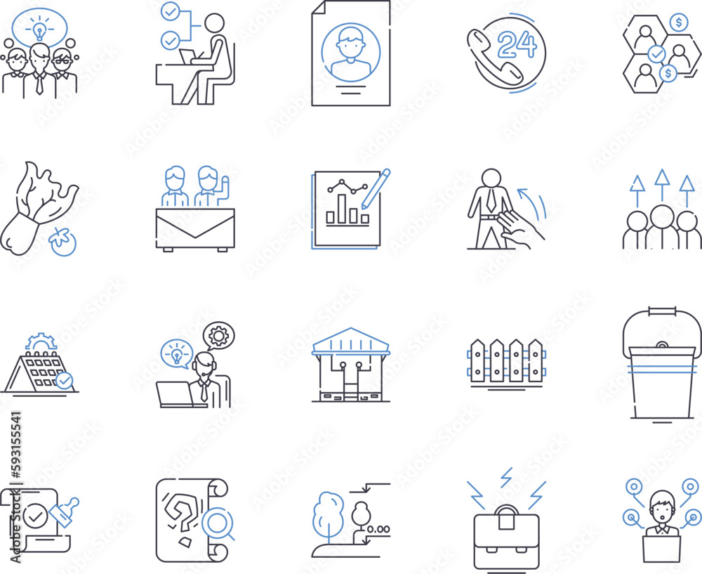 Farming sector outline icons collection. Farming, Sector, Agriculture, Crops, Production, Harvest, Tillage vector and illustration concept set. Irrigation, Sowing, Processing linear signs